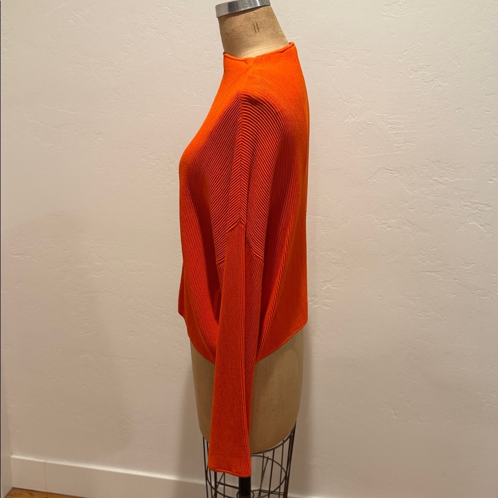 Orange Ribbed Women's Top - Picture 2 of 5